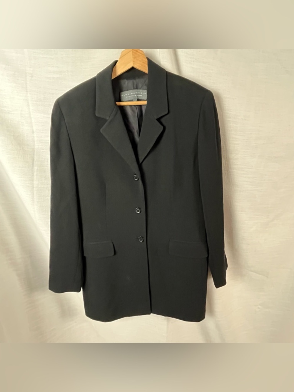 Vintage 90s Alex Garfield Black Long Blazer Jacket Textured Women’s 12 - Picture 6 of 6